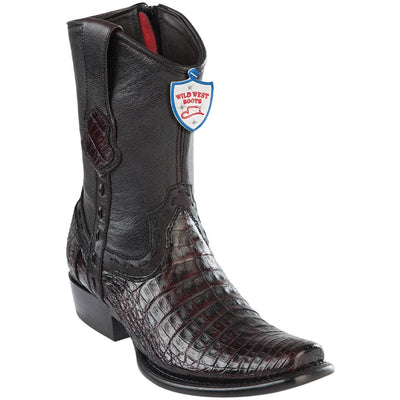Men's Wild West Caiman Belly Dubai Toe Short Boots 279B82 4 279B8205-060  - from alligatorwarehouse.com