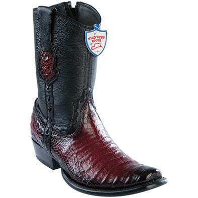 Men's Wild West Caiman Belly Dubai Toe Short Boots 279B82 6 279B8205-060  - from alligatorwarehouse.com