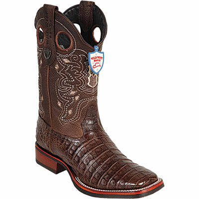 Men's Wild West Caiman Belly Ranch Toe Boots 282582 2 28258205-060  - from alligatorwarehouse.com