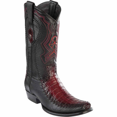 Men's Wild West Caiman Belly with Deer Dubai Toe Boots 279F82 6 279F8205-060  - from alligatorwarehouse.com