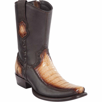 Men's Wild West Caiman Belly with Deer Dubai Toe Short BootS 279BF82 2 279BF8205-060  - from alligatorwarehouse.com