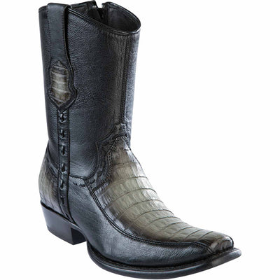 Men's Wild West Caiman Belly with Deer Dubai Toe Short BootS 279BF82 5 279BF8205-060  - from alligatorwarehouse.com