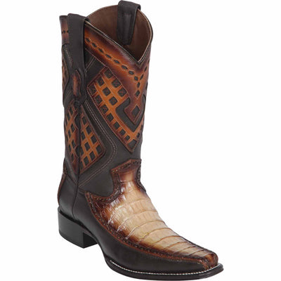Men's Wild West Caiman Belly with Deer Square Toe Boots 276F82 7 276F8205-060  - from alligatorwarehouse.com