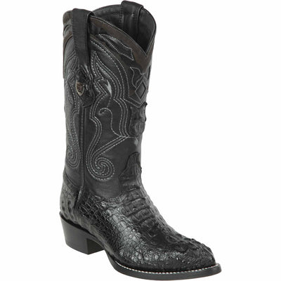 Men's Wild West Caiman Hornback Skin Yellow Gold J Toe Boots 29902-A 3 2990202-060  - from alligatorwarehouse.com