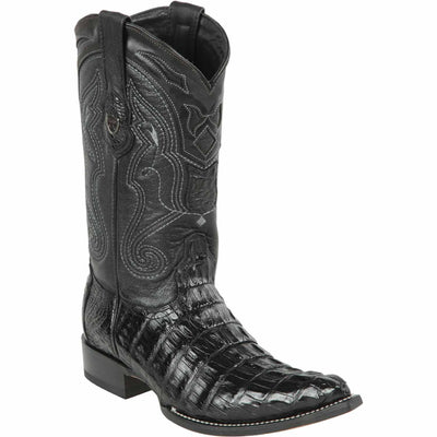 Yellow Gold Men's Wild West Caiman Tail Skin 3X Toe Boots 29501-A 4 2950102-060  - from alligatorwarehouse.com