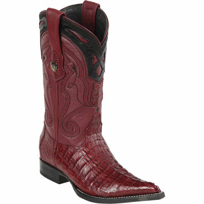 Yellow Gold Men's Wild West Caiman Tail Skin 3X Toe Boots 29501-A 5 2950102-060  - from alligatorwarehouse.com