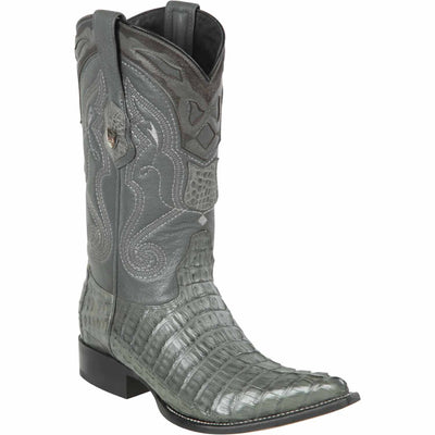 Men's Wild West Caiman Tail Skin 3X Toe Boots 29501-B 2 2950107-060  - from alligatorwarehouse.com
