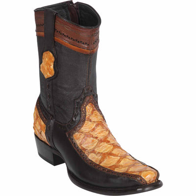 Men's Wild West Yellow Gold Monster Fish with Deer Dubai Toe Short Boots 279BF10-A 1 279BF1001-060  - from alligatorwarehouse.com