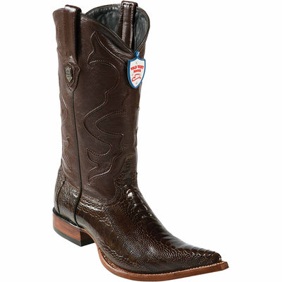 Men's Wild West Ostrich Leg Skin 3X Toe Boots 29505-A 4 2950503-060  - from alligatorwarehouse.com