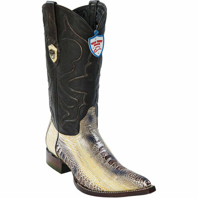 Men's Wild West Ostrich Leg Skin 3X Toe Boots 29505-B 4 2950514-060  - from alligatorwarehouse.com