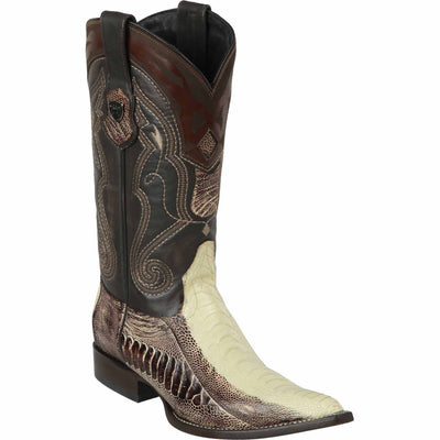 Men's Wild West Ostrich Leg Skin 3X Toe Boots 29505-B 5 2950514-060  - from alligatorwarehouse.com