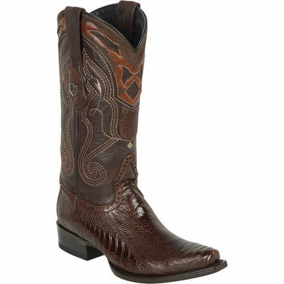 Men's Wild West Ostrich Leg Skin Snip Toe Boots 29405 2 2940505-060  - from alligatorwarehouse.com