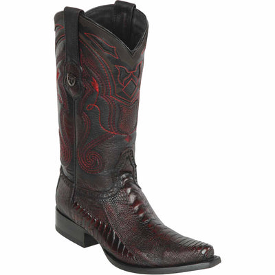 Men's Wild West Ostrich Leg Skin Snip Toe Boots 29405 3 2940505-060  - from alligatorwarehouse.com