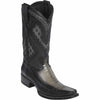 Men's Wild West Ostrich Leg with Deer Skin Square Toe Boots 276F05 2 276F0507-060  - from alligatorwarehouse.com