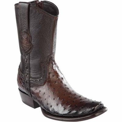 Men's Wild West Ostrich Skin Dubai Toe Short Boots 279B03 3 279B0305-060  - from alligatorwarehouse.com