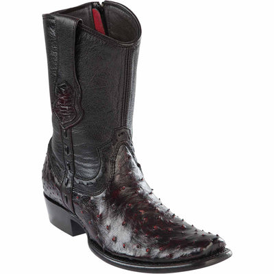 Men's Wild West Ostrich Skin Dubai Toe Short Boots 279B03 4 279B0305-060  - from alligatorwarehouse.com