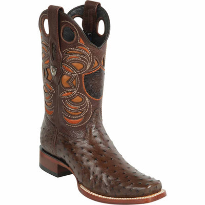 Men's Wild West Ostrich Skin Rodeo Toe Boots 281803 2 28180305-060  - from alligatorwarehouse.com