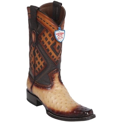 Men's Wild West Ostrich Square Toe Boot 2760315 1 2760315-060  - from alligatorwarehouse.com