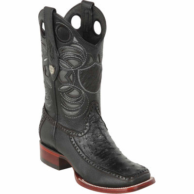 Men's Wild West Ostrich with Deer Skin Ranch Toe Boots 282F03 1 282F0305-060  - from alligatorwarehouse.com