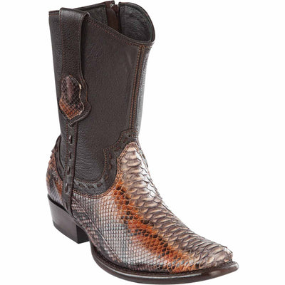 Men's Wild West Python Skin Dubai Toe Short Boots 279B57 4 279B5705-060  - from alligatorwarehouse.com