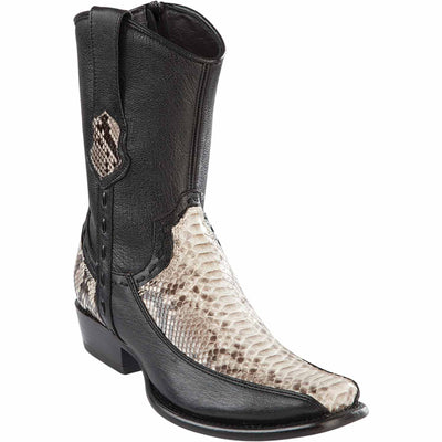 Men's Wild West Python with Deer Dubai Toe Short Boots 279BF57 2 279BF5705-060  - from alligatorwarehouse.com