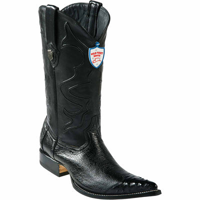 Men's Wild West Smooth Ostrich Skin 3X Toe Boots 29504-A 4 2950402-060  - from alligatorwarehouse.com