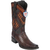 Men's Wild West Smooth Ostrich Square Toe Boots 27697 3 2769705-060  - from alligatorwarehouse.com