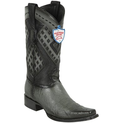 Men's Wild West Smooth Ostrich Square Toe Boots 27697 5 2769705-060  - from alligatorwarehouse.com
