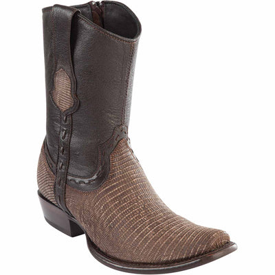 Men's Wild West Teju Lizard Skin Dubai Toe Short Boots 279B07 4 279B0705-060  - from alligatorwarehouse.com