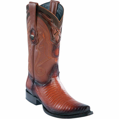 Men's Wild West Teju Lizard Skin Snip Toe Boots 29407 6 2940705-060  - from alligatorwarehouse.com