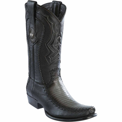 Men's Wild West Teju Lizard with Deer Dubai Toe Boots 279F07 5 279F0705-060  - from alligatorwarehouse.com