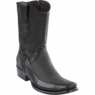 Men's Wild West Teju Lizard with Deer Dubai Toe Short Boots 279BF07 7 279BF0705-060  - from alligatorwarehouse.com