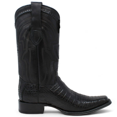 Men's Wild West Caiman Belly Square Toe Boots 277L82 5 277L8205-060  - from alligatorwarehouse.com