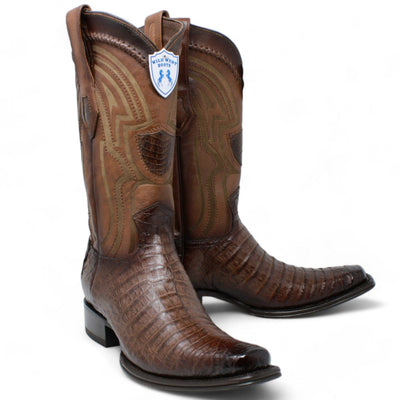 Men's Wild West Caiman Belly Square Toe Boots 277L82 7 277L8205-060  - from alligatorwarehouse.com
