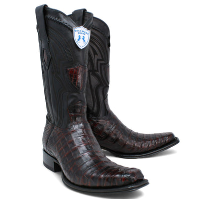 Men's Wild West Caiman Belly Square Toe Boots 277L82 13 277L8205-060  - from alligatorwarehouse.com