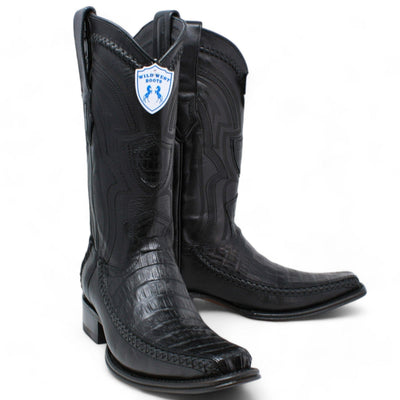 Men's Wild West Caiman Belly with Deer Square Toe Boots 276F82 1 276F8205-060  - from alligatorwarehouse.com