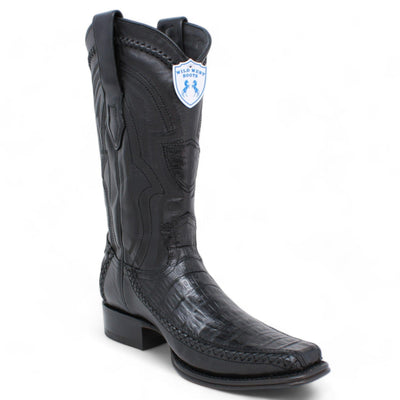 Men's Wild West Caiman Belly with Deer Square Toe Boots 276F82 3 276F8205-060  - from alligatorwarehouse.com