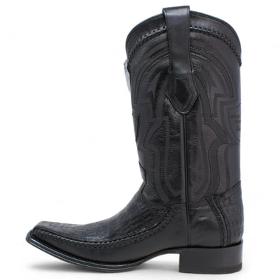 Men's Wild West Caiman Belly with Deer Square Toe Boots 276F82 4 276F8205-060  - from alligatorwarehouse.com