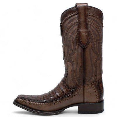 Men's Wild West Caiman Belly with Deer Square Toe Boot 277LF8216 4 277LF8216-060  - from alligatorwarehouse.com