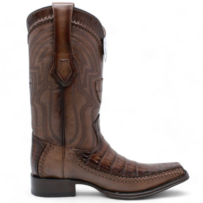 Men's Wild West Caiman Belly with Deer Square Toe Boot 277LF8216 5 277LF8216-060  - from alligatorwarehouse.com