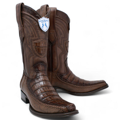 Men's Wild West Caiman Belly with Deer Square Toe Boot 277LF8216 1 277LF8216-060  - from alligatorwarehouse.com