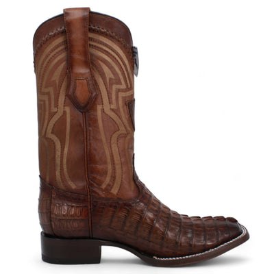 Men's Wild West Caiman Tail Ranch Toe Boots 2824L01 9 2824L0105-060  - from alligatorwarehouse.com