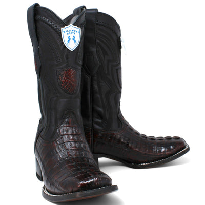 Men's Wild West Caiman Tail Ranch Toe Boots 2824L01 12 2824L0105-060  - from alligatorwarehouse.com
