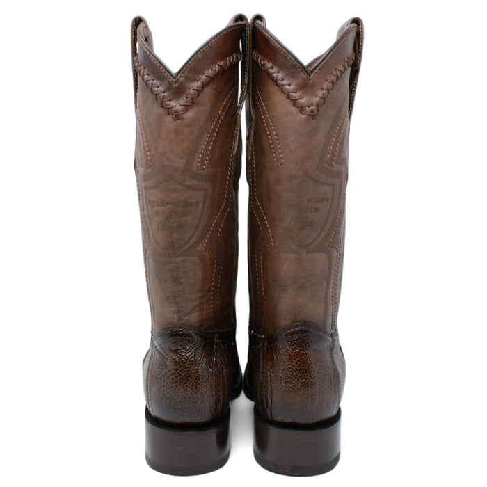 Men's Wild West Ostrich Leg Square Toe Boots 277L05