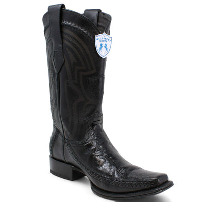 Men's Wild West Ostrich Leg with Deer Skin Square Toe Boots 277LF05 2 277LF0505-060  - from alligatorwarehouse.com