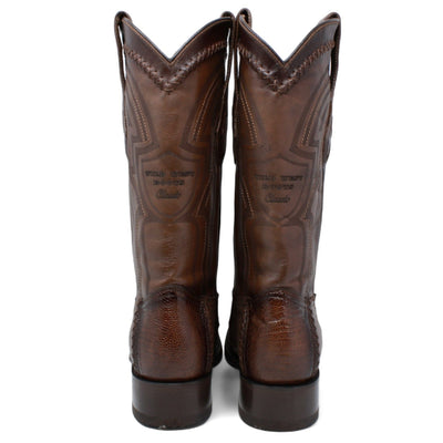 Men's Wild West Ostrich Leg with Deer Skin Square Toe Boots 277LF05 10 277LF0505-060  - from alligatorwarehouse.com