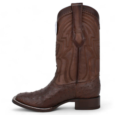 Men's Wild West Ostrich Skin Ranch Toe Boots 2824L03 8 2824L0305-060  - from alligatorwarehouse.com