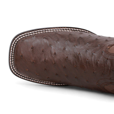 Men's Wild West Ostrich Skin Ranch Toe Boots 2824L03 12 2824L0305-060  - from alligatorwarehouse.com