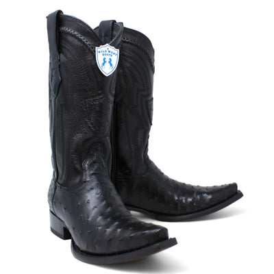 Men's Wild West Ostrich Skin Snip Toe Boots 294L03 1 294L0305-060  - from alligatorwarehouse.com