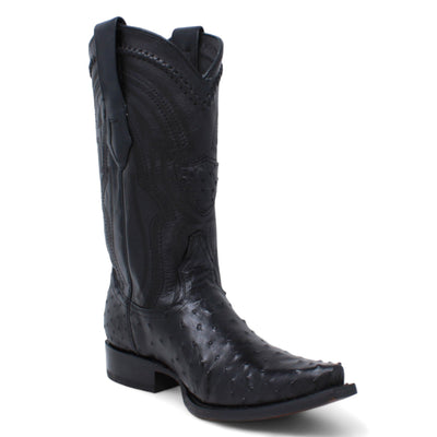 Men's Wild West Ostrich Skin Snip Toe Boots 294L03 2 294L0305-060  - from alligatorwarehouse.com